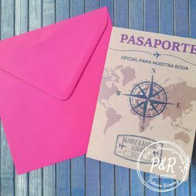 eventosyregalospersonalizados invitación boda pasaporte sobre rojo 01